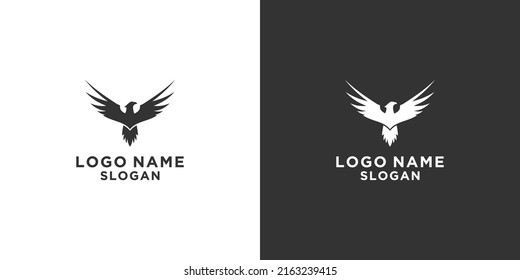 logotipo vectorial negrita elegante de águila blanca y negra