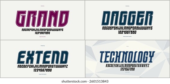 Bold and elegant vector fonts set, beautiful massive letters alphabets, thick typeface collection, perfect for logo creation, heavy and beautiful letters set.
