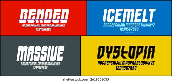 Bold and elegant vector fonts set, beautiful massive letters alphabets, thick typeface collection, perfect for logo creation, heavy and beautiful letters set.