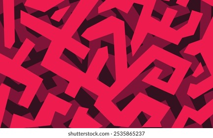 Bold and energetic red geometric pattern, seamless vector background. Perfect for dynamic and aggressive designs. backdrop banner poster card wallpaper website header design.