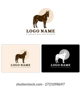Logotipo equino atrevido perfecto para la marca de la granja y las escuelas de equitación. Vector CorelDRAW 2024 totalmente editable.