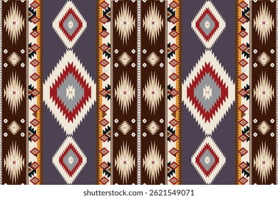 Bold ethnic pattern with a large red diamond center, gray,red,brown,white accents, and symmetrical white motifs on a gray background.