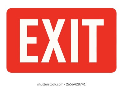 Bold EXIT Typography on White – Flat Safety Sign for Fire Evacuation Plan