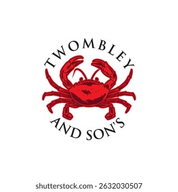 Bold and eye-catching crab logo featuring detailed claws and shell, symbolizing freshness and ocean flavor. Perfect for seafood restaurants, fish markets, or marine brands.


