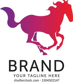 Bold and eyecatching horse logo design in gradient colors. strategy energy wild nature business
animal strong