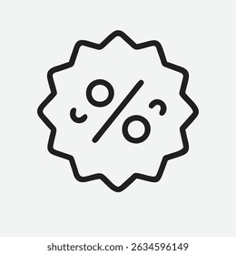 Bold and Eye-Catching Sale Icon in Clean Line Art Style