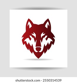 A bold and eye-catching wolf logo, designed to make a statement. The minimalist style and vibrant color make it perfect for use in a variety of applications.