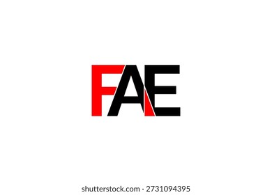 Bold FAE Logo with Red-Black Contrast – Modern Monogram Design for Branding, Identity, or Products