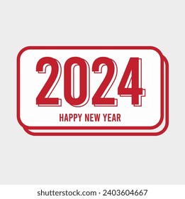  A bold and festive Happy New Year sticker in red and black with a handwritten style font.