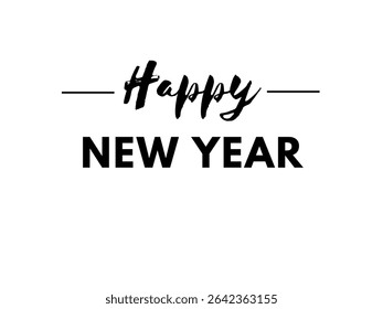 Bold and festive "HAPPY NEW YEAR" text graphic with vibrant colors and modern fonts, perfect for celebration designs, party invites, social media, and holiday promotions.
