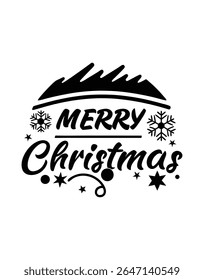 Bold and festive "Merry Christmas" vector typography design perfect for t-shirts, holiday merchandise, cards, and digital prints. Ideal for seasonal wear and cheerful winter graphics.