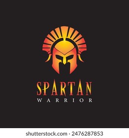  Logo audaz y ardiente con diseño clásico de casco para el emblema Spartan Warrior 