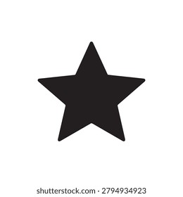 A bold, filled black star shape with five points, centered against a plain white background. The star has smooth edges and a solid, flat appearance with no shading or gradient effects.