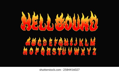 Bold flaming font with intense red and yellow fire effects, perfect for horror, gothic, and metal themes