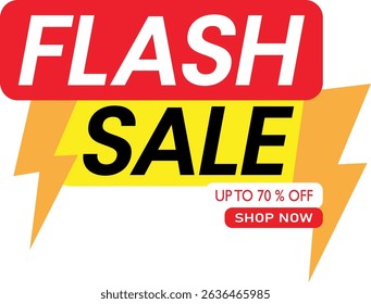 Bold Flash Sale Promotional Banner with Lightning Bolt and Limited-Time Offer Text.
