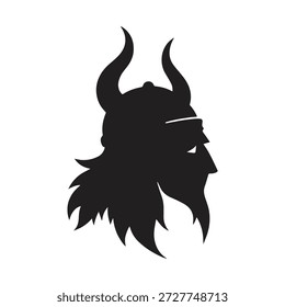Fett flache Wikinger-Symbol-Logo mit starker Präsenz