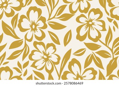 Bold floral pattern with contrasting colors on fabric background