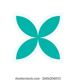 Bold flower icon sticker. Modern abstract shape element. Flat graphic with brutalist style, Y2K aesthetics, and minimal approach. Ideal for decoration, branding, or trendy design projects.