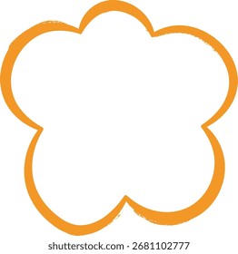 Uma forma de flor arrojada com um contorno espesso em um estilo de vetor limpo. A ilustração apresenta um contorno floral simples com curvas suaves. Ilustração de vetor de desenhos animados.