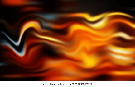 Las ondas de color audaces y fluidas crean una composición abstracta dinámica. Ricos rojos y naranjas se fusionan con azules y negros para transmitir energía,