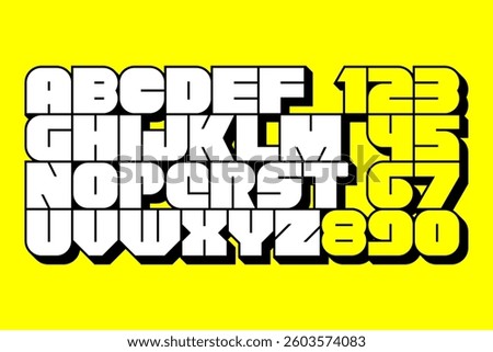 Bold Font. Alphabet bold heavy fonts. Squared sans serif letters. Fat heavy alphabet