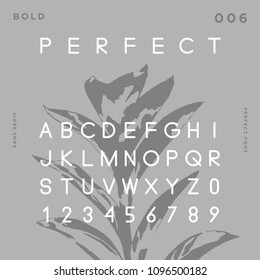 Bold font. Sans serif. Futuristic typeface. Vector alphabet. Minimal script. Latin letters.