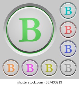 Bold font type color icons on sunk push buttons