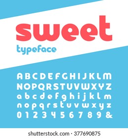 Bold font. Vector alphabet with letters and numbers.