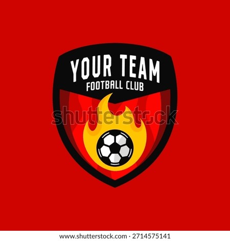 A bold football logo featuring a burning ball, symbolizing passion, energy, and intense competition.