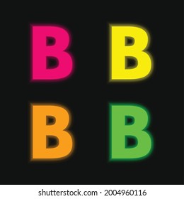 Bold four color glowing neon vector icon