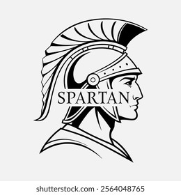 A bold free vector design showcasing Spartan logo elements, including a striking helmet silhouette and clean, geometric details, ideal for sports, branding, or historical themes.