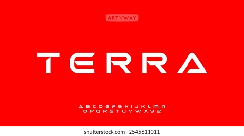 Bold futuristic alphabet, sleek geometric letters, space-inspired font for cybersports headline, EDM branding, dynamic gaming logo. Vector typeset.