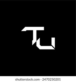 bold futuristic concept TU modern monogram initial letter techno style