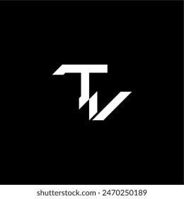 bold futuristic concept TV modern monogram initial letter techno style