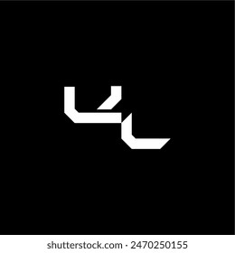 bold futuristic concept UL modern monogram initial letter techno style