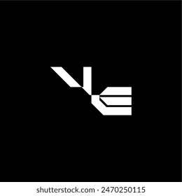 bold futuristic concept VE modern monogram initial letter techno style