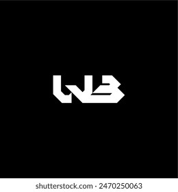 bold futuristic concept WB modern monogram initial letter techno style
