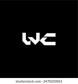 bold futuristic concept WC modern monogram initial letter techno style