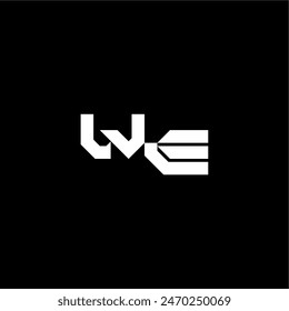 bold futuristic concept WE modern monogram initial letter techno style