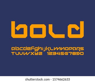 Bold futuristic font set in vector format