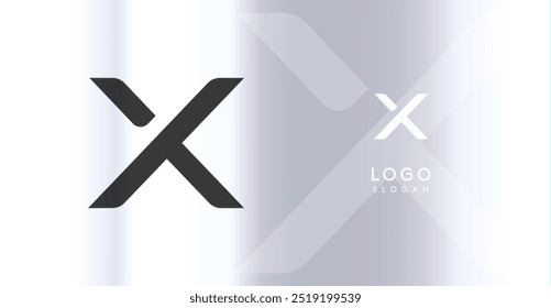 Monograma de logotipo futurista arrojado, letra minimalista elegante X para empresa de tecnologia inovadora, laboratório biológico de ciência, rótulo de esporte, projetos inspirados futuristas e cósmicos. Ilustração vetorial.