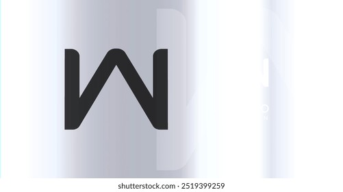 Bold futuristic logo monogram, sleek minimalistic letter W for innovative tech company, science bio lab, sport label, futuristic and cosmic inspired designs. Vector illustration.