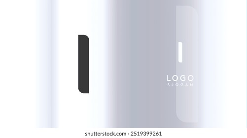 Bold futuristic logo monogram, sleek minimalistic letter I for innovative tech company, science bio lab, sport label, futuristic and cosmic inspired designs. Vector illustration.