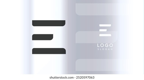 Monograma de logotipo futurista arrojado, letra minimalista elegante E para empresa de tecnologia inovadora, laboratório biológico de ciência, rótulo de esporte, projetos inspirados futuristas e cósmicos. Ilustração vetorial.