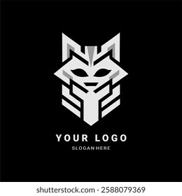  A bold, futuristic wolf head logo with a cybernetic design. Ideal for esports teams, gaming brands, tech startups, and modern corporate identities. Represents strength, intelligence, and innovation.