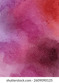 Bold galaxy-inspired watercolor texture in shades of purple and red with tiny white stars. Ideal for dreamy backgrounds, scrapbooking, or celestial-themed designs