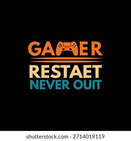 Atrevido diseño de camiseta de tipografía de juegos con el lema motivacional "Gamer Rest A Bit, Never Quit" con un icono de controlador de juego. Perfecto para los jugadores, los fanáticos de los deportes electrónicos, los streamers y la comercialización de juegos 