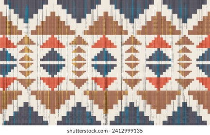 Bold Gemetric Design.erthy palette. tribal vector seamless pattern. Native American ornament. Ethnic South Western decor style. Boho  ornament. Vector blanket, rug.Woven carpet illustration	
