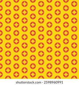 Bold Geometric Circular Pattern in Yellow and red