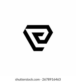 Um design geométrico e arrojado que forma abstratamente a letra 'e'. Este logotipo elegante e futurista transmite precisão e inovação, perfeito para uma marca que valoriza inteligência e estratégia.